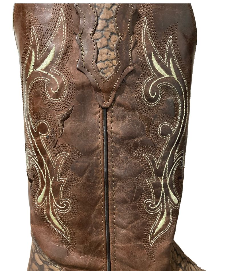 Bota de Piel Genuina para Hombre JW Ranch - Estilo Justin, Color Arena, Cuello de Toro