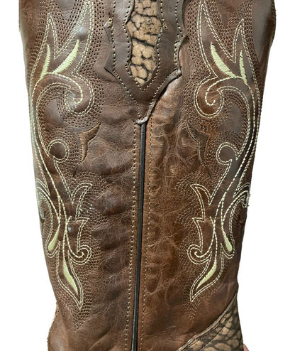 Bota de Piel Genuina para Hombre JW Ranch - Estilo Justin, Color Arena, Cuello de Toro