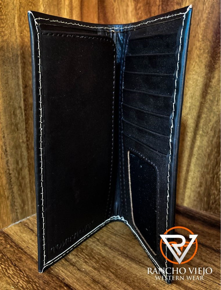 Cartera bifold texana con grabado de Jinete - Tombstone