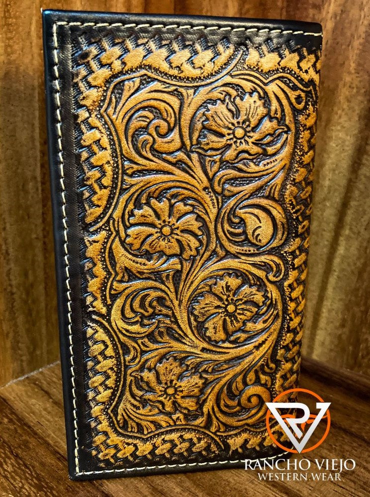 Cartera bifold texana con grabado de Jinete - Tombstone