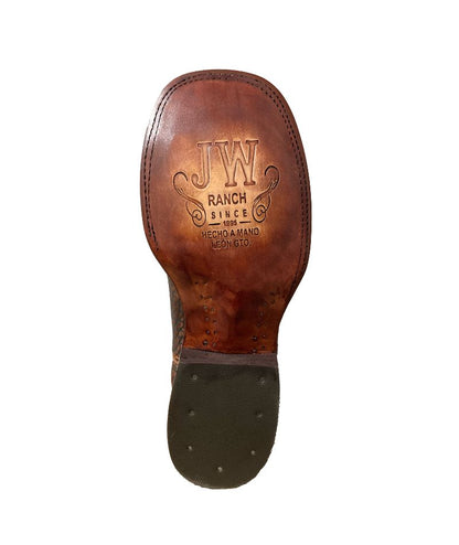 Bota de piel de Cuello de Toro para Hombre JW Ranch - Color Shedron, Estilo Justin,