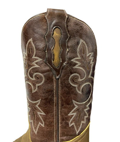 Bota de Piel Genuina para Hombre JW Ranch - Estilo Justin, Color Miel, Crazy Horse