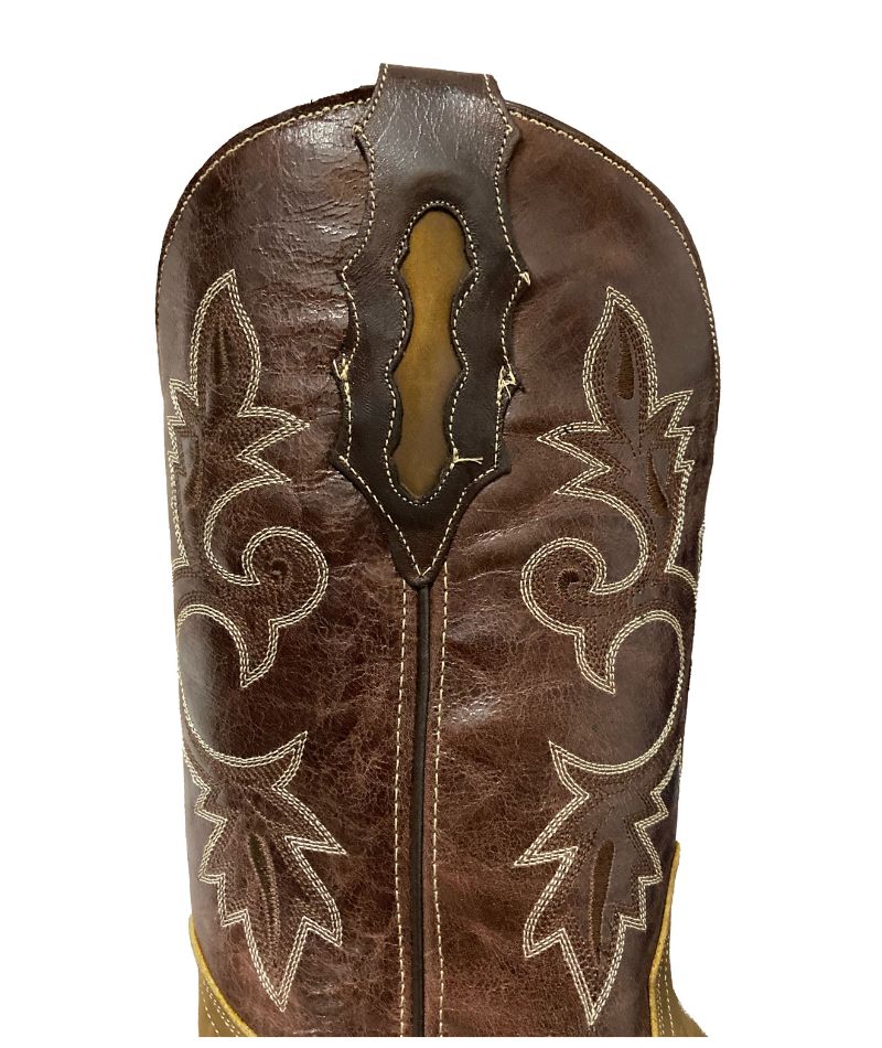 Bota de Piel Genuina para Hombre JW Ranch - Estilo Justin, Color Miel, Crazy Horse