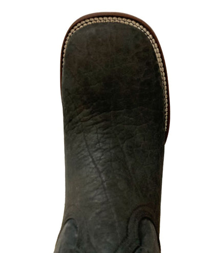 Bota de Piel Genuina para Hombre JW Ranch - Estilo Justin, Color Negro, Cuello de Toro