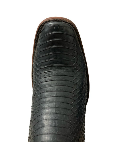 Bota Qako Piel de Cobra Genuina para Hombre - Estilo Levis en Negro