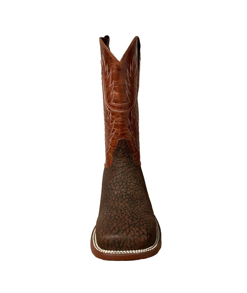 Bota de piel de Cuello de Toro para Hombre JW Ranch - Color Shedron, Estilo Justin,