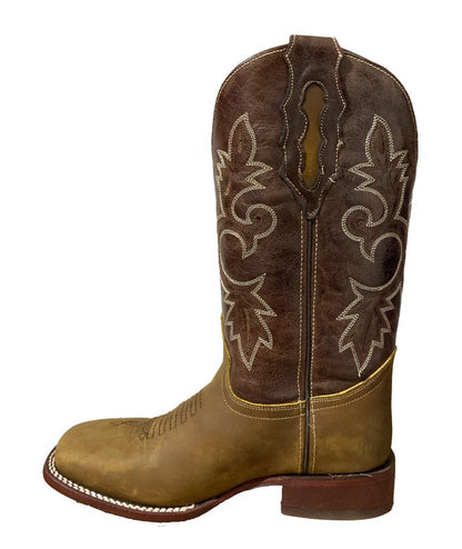 Bota de Piel Genuina para Hombre JW Ranch - Estilo Justin, Color Miel, Crazy Horse