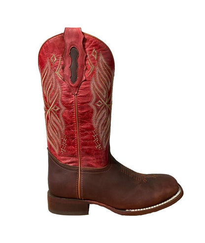 Bota de Piel Genuina para Hombre JW Ranch - Estilo Justin, Color Shedron, Crazy Horse