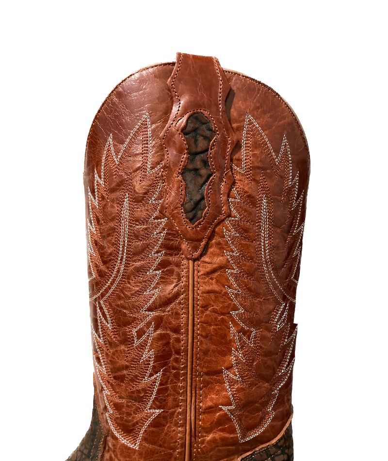 Bota de piel de Cuello de Toro para Hombre JW Ranch - Color Shedron, Estilo Justin,