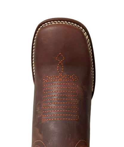 Bota de Piel Genuina para Hombre JW Ranch - Estilo Justin, Color Shedron, Crazy Horse