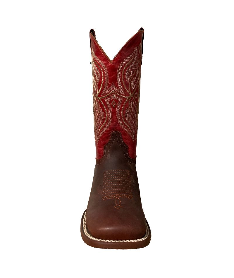 Bota de Piel Genuina para Hombre JW Ranch - Estilo Justin, Color Shedron, Crazy Horse