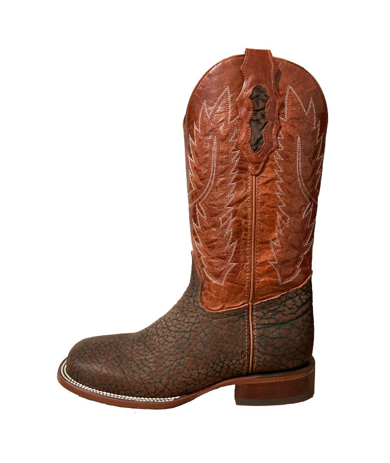 Bota de piel de Cuello de Toro para Hombre JW Ranch - Color Shedron, Estilo Justin,