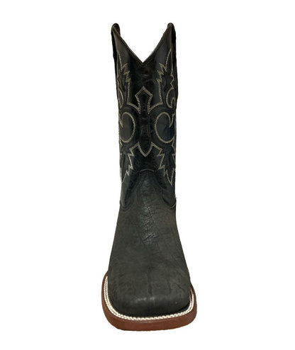 Bota de Piel Genuina para Hombre JW Ranch - Estilo Justin, Color Negro, Cuello de Toro