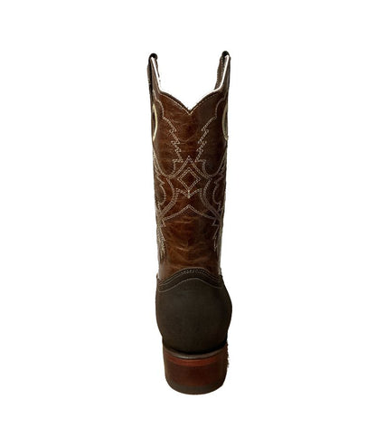 Bota de piel Crazy Horse genuina para Hombre JW Ranch, Estilo Rodeo, Color Café