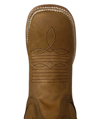 Bota de piel genuina para Mujer Qako, Miel, Bulldog, acabado Girasol