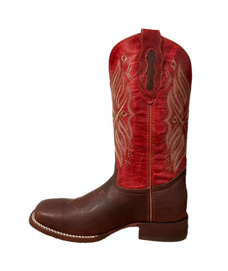 Bota de Piel Genuina para Hombre JW Ranch - Estilo Justin, Color Shedron, Crazy Horse