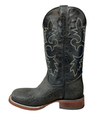 Bota de Piel Genuina para Hombre JW Ranch - Estilo Justin, Color Negro, Cuello de Toro