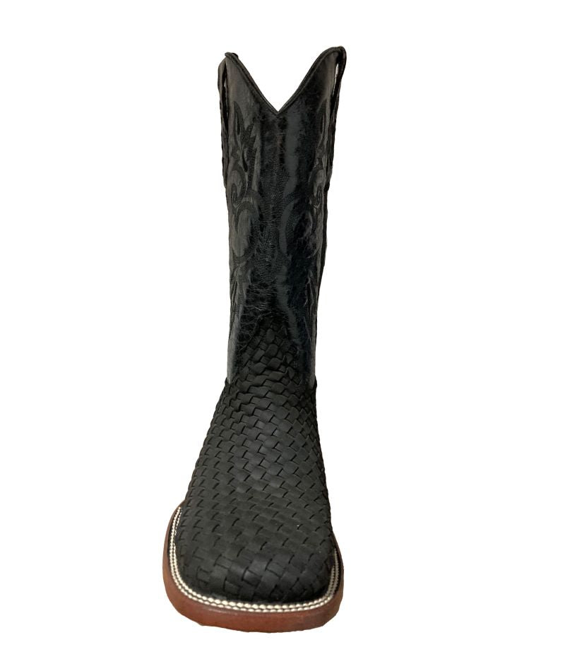 Bota de piel genuina para Hombre - Estilo Justin, Color Negro, Estilo Justin, Petatillo