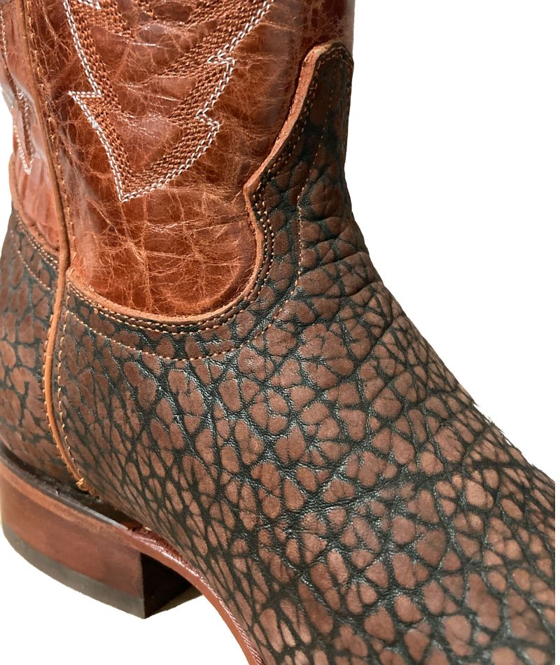 Bota de piel de Cuello de Toro para Hombre JW Ranch - Color Shedron, Estilo Justin,